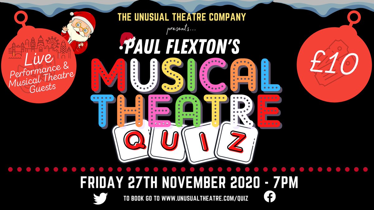 theatrequiz's tweet photo. We'll have magic in the making. Yes, everything is as if we never said goodbye....
The Quiz is back for a festive live stream special. If you've played before you know what to expect, but looking forward to welcoming new players.
Book here https://t.co/XiOYwCPZ3o
#quizzes #fun https://t.co/FjEv7OOt4Q