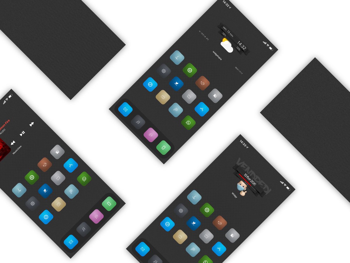 Zooropalg's tweet image. My wallpaper. My icons. « Old » dbar-ish #widgetopia (credit to @kleinmone ) ; #widgy by me. And as always #musicview by @iCloneOS