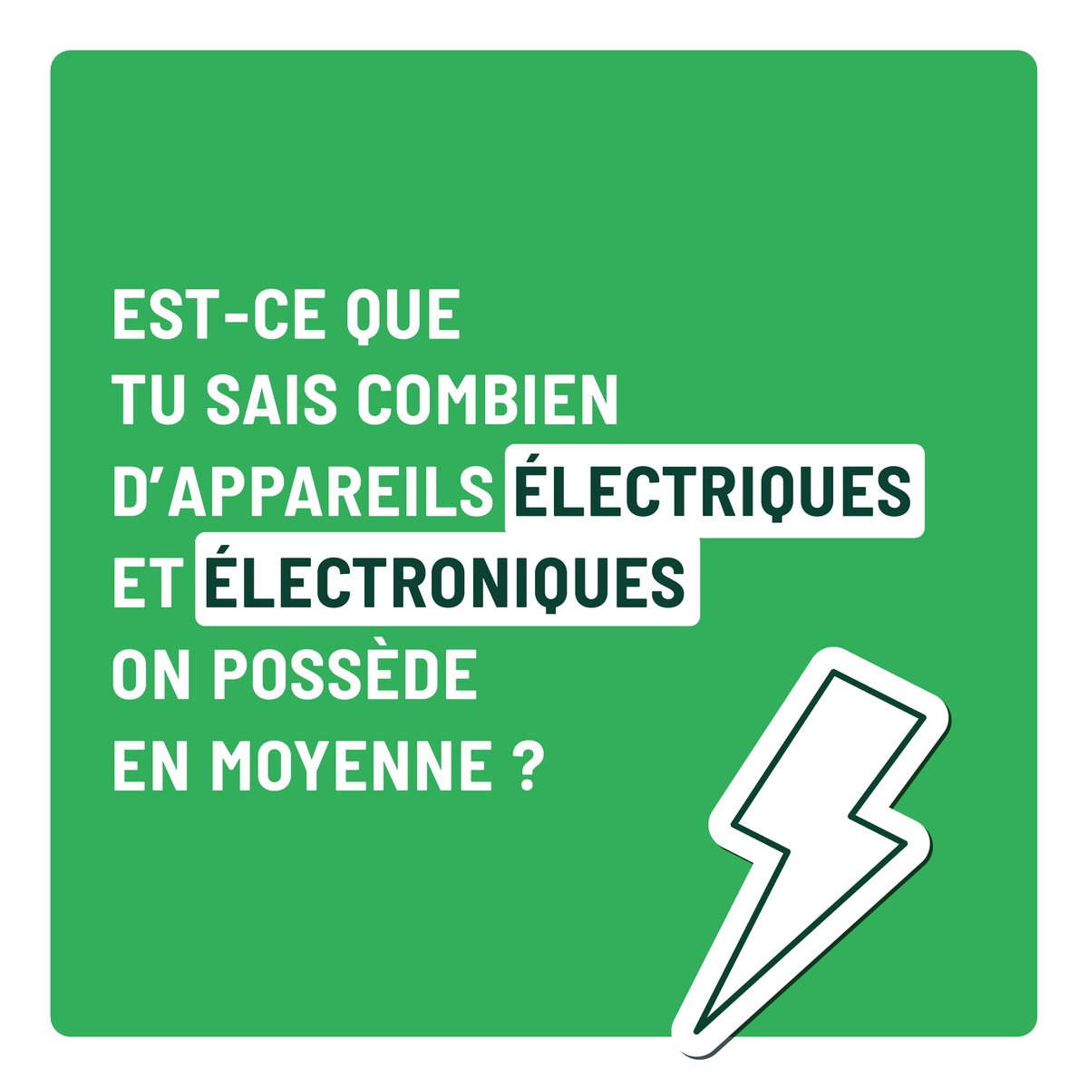 En moyenne, un foyer français possède 99 équipements électriques et électroniques⚡
On va retrouver 73 appareils dans un appartement VS 118 dans une maison. 
Ces objets pèsent lourd dans notre quotidien via l’<a href="/ademe/">ADEME</a> 
bit.ly/2IAKVEY

#greenfriday #consommationresponsable