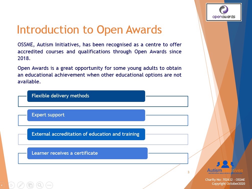 OSSME_AI's tweet photo. 🎉🎉OSSME are able to offer an alternative approach to education. We are a recognised centre to offer Open Awards Qualifications🎉🎉 you can get more information by contacting ossme@autisminitiatives.org #openawards #alternativepath #education #Specialneeds https://t.co/QrxqQ2mzJV