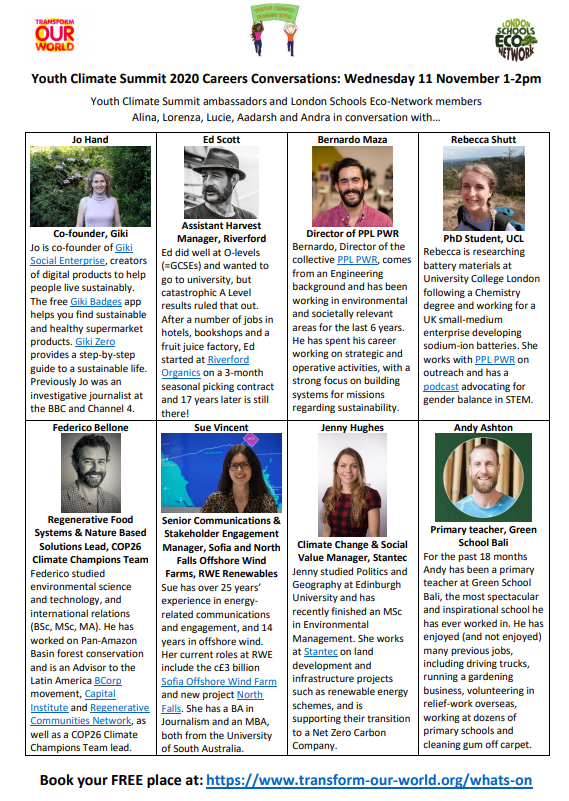 DrJessT_eco's tweet photo. Delighted with the wide array of #Careers sessions at the #YouthClimateSummit2020 π
Super useful for #Students #teachers #schools #colleges & #highereducation π¨πΏβππ©π½βπ
Thank you to everyone who took part ππΎ
In this thread are all the YouTube links on #YCS2020 catch-up TV ππΎ https://t.co/CNMdwGFfTL
