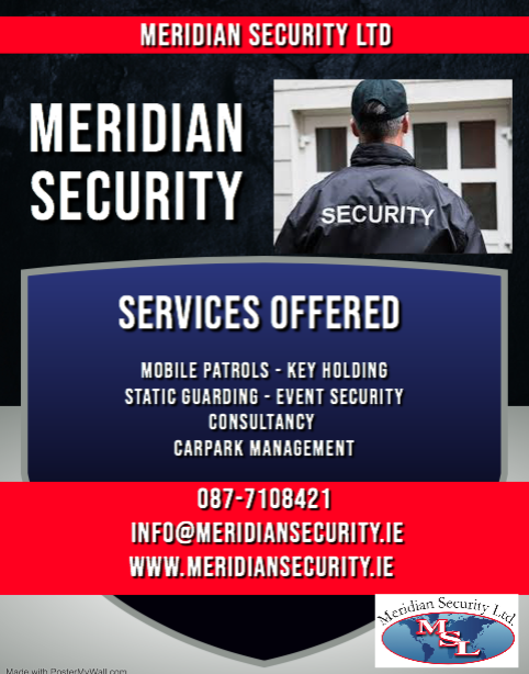 MeridianSecurit's tweet photo. We provide a number of reliable security services for.
Our aim is to work with each client designing a tailored security plan which most benefits the client. For more ⬇️
☎️ 087-7108421
📧 info@meridiansecurity.ie
▪️https://t.co/VaUl6Ao96A 
#LouthChat #MeridianSecurity https://t.co/7EN1KppdY2