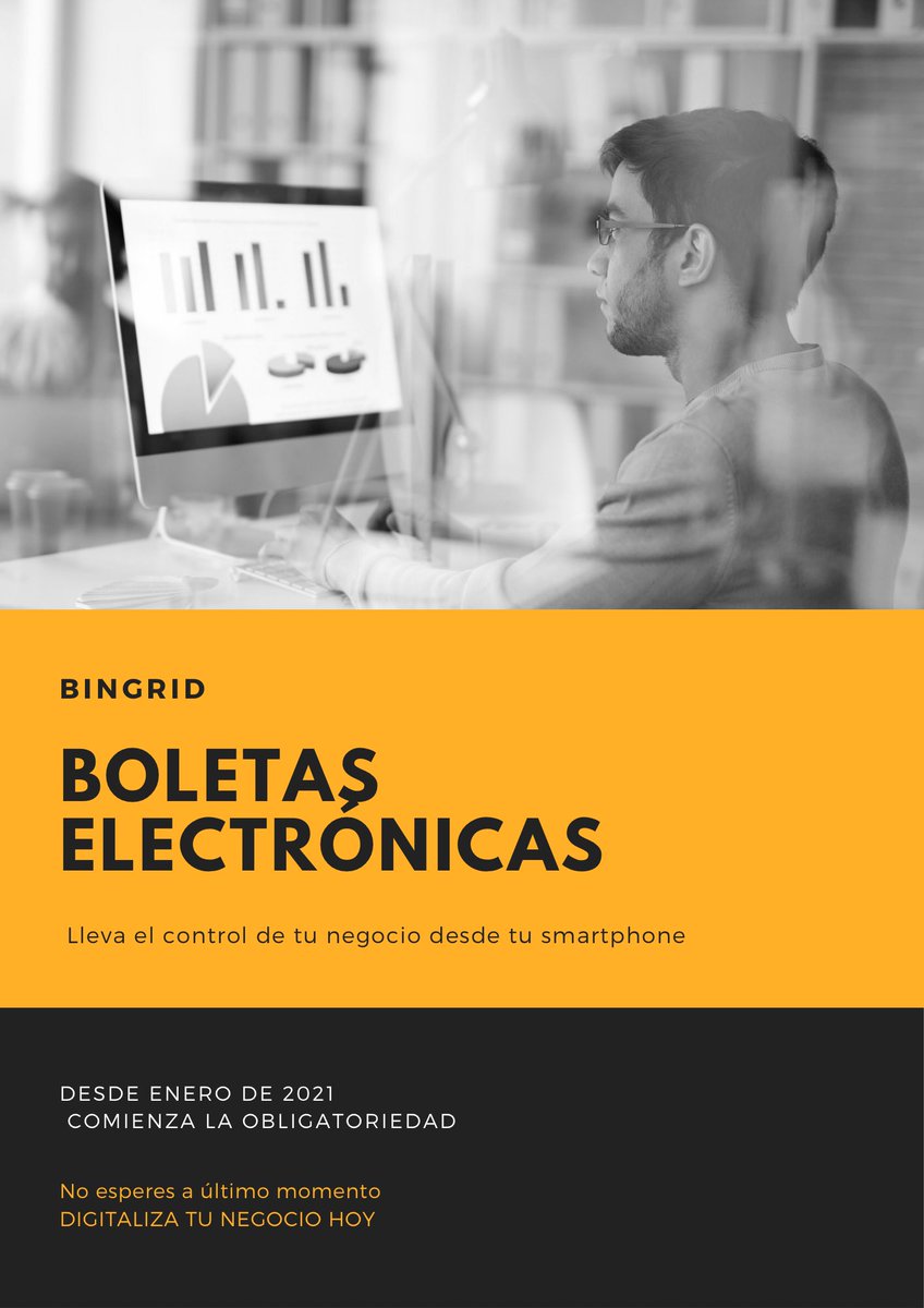 bingrid's tweet photo. ¡NO ESPERES HASTA EL ÚLTIMO MOMENTO! 
La obligatoriedad parte el 1º enero 2021.
Actualízate a #BoletasElectronicas y lleva todo el control de tu negocio (integrados a #SII) 
https://t.co/qQgtA3RnnV https://t.co/XFnYYH0c0k