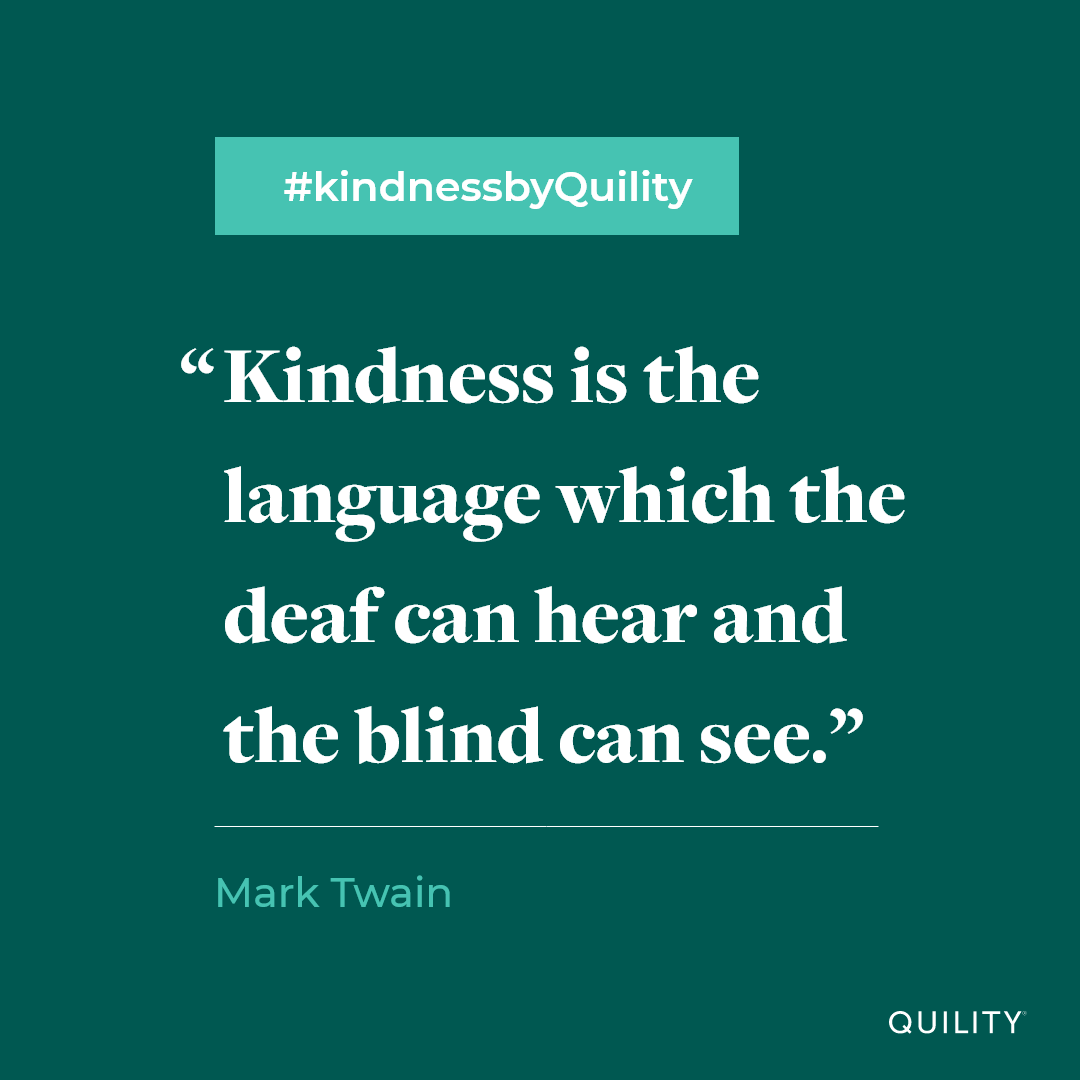 QuilityI's tweet photo. Today we celebrate #WorldKindnessDay with acts of kindness understood by all. How are you celebrating? 

#kindnessbyQuility #MakeKindnessTheNorm https://t.co/Dcd3Ti819c