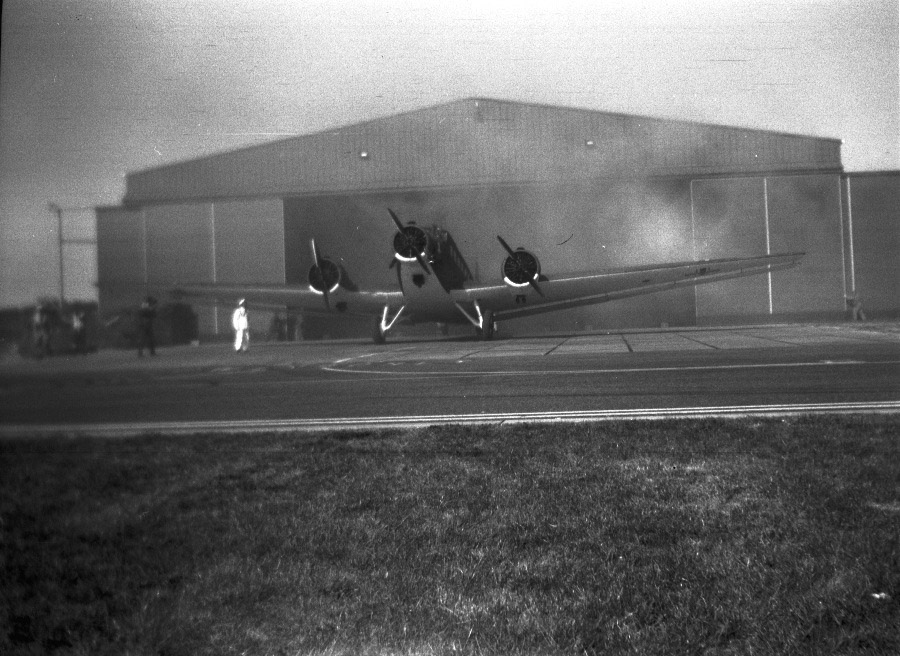 Junker leaving hangar.