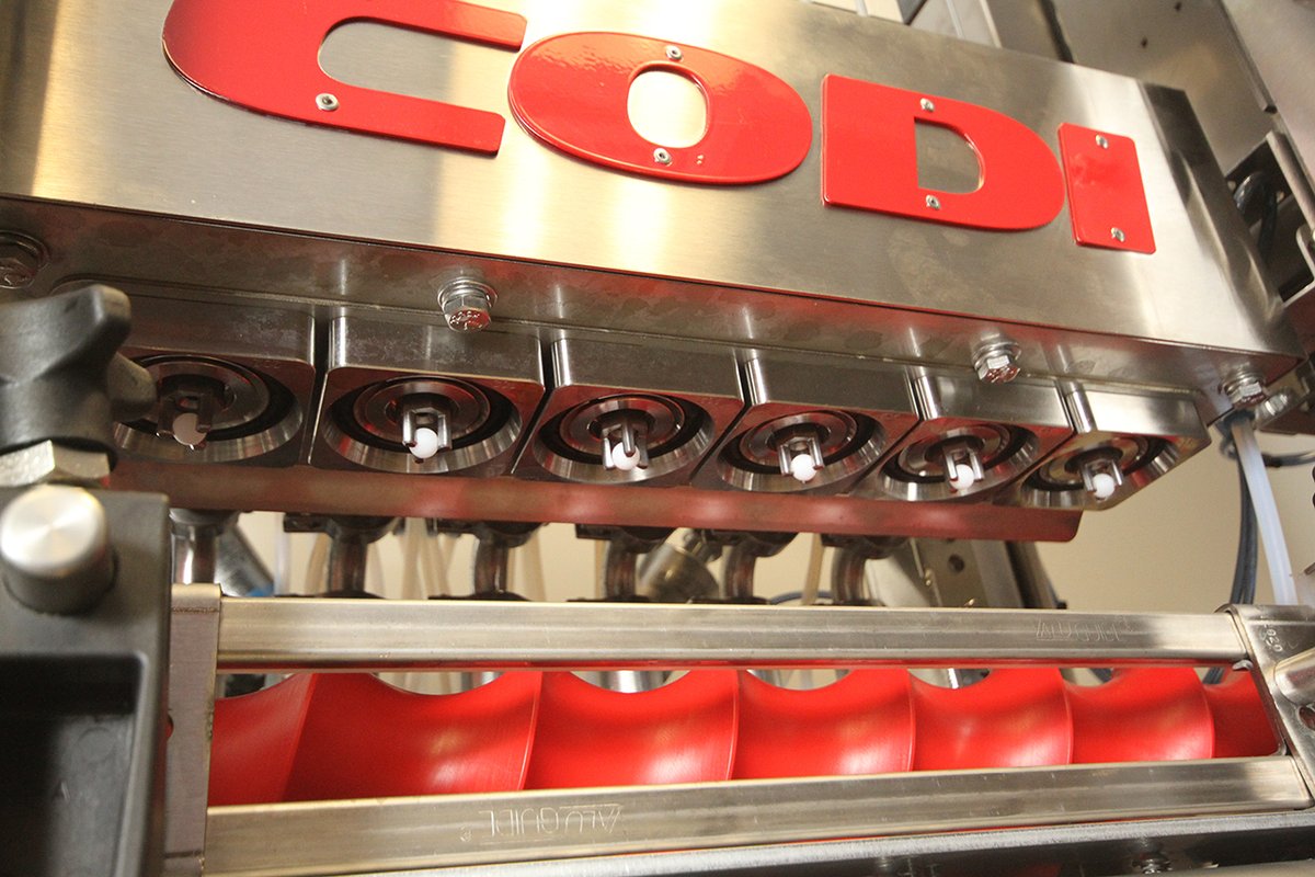 codimfg's tweet image. Have you had your fill? The CCL-45 filler is ready to fill 6 cans at once with your beverage of choice while achieving speeds up to 55 cans per minute.