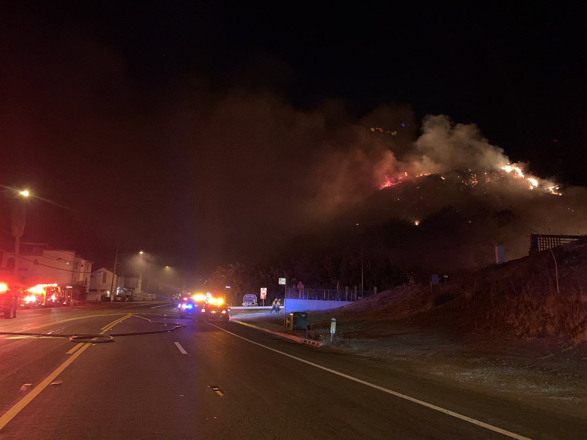 Please Avoid The Area, PCH is closed in both directions till further notice. No homes or structures damaged. @LHSLASD @LACOFD 