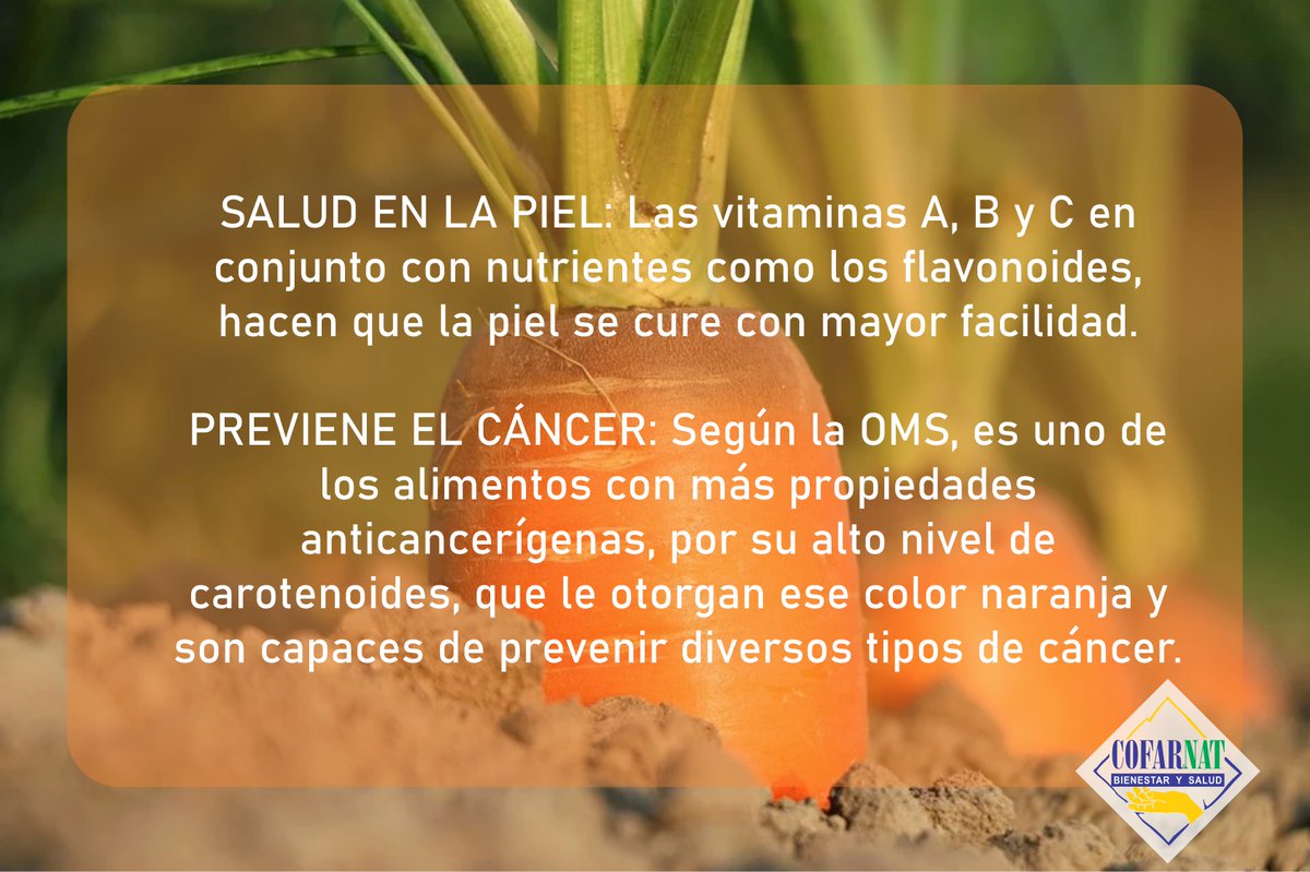 LabCofarnat's tweet image. BENEFICIOS DEL BETACAROTENO Y LA ZANAHORIA
