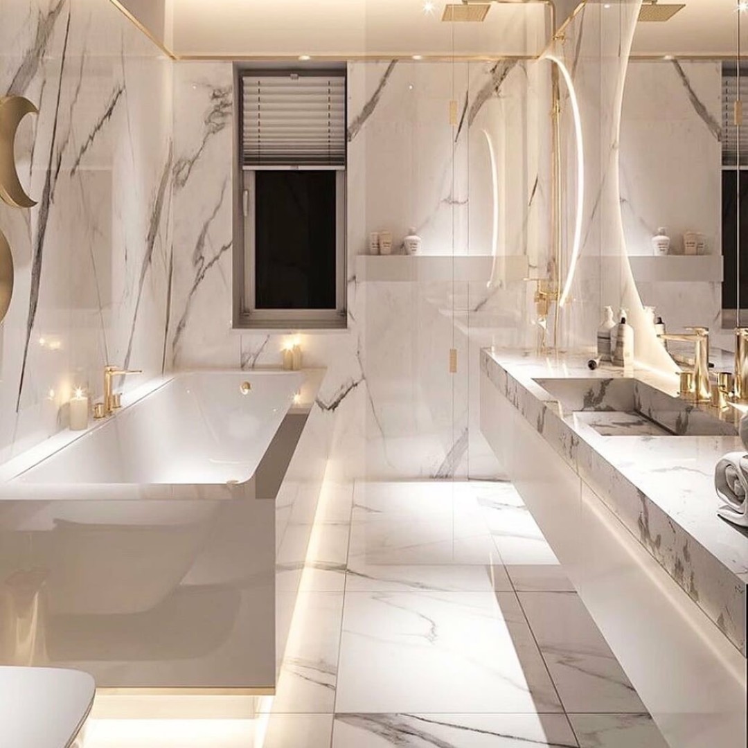 Marbledotcom's tweet photo. Marble bathrooms are not only decadently gorgeous but are also an amazing example of how you can use this kind of material in your home. #marble #marbledotcom #naturalstone https://t.co/ZlnBy1xLrh