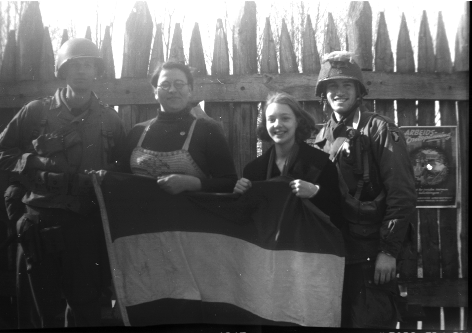 Liberators, friend and me celebrating the end of war.