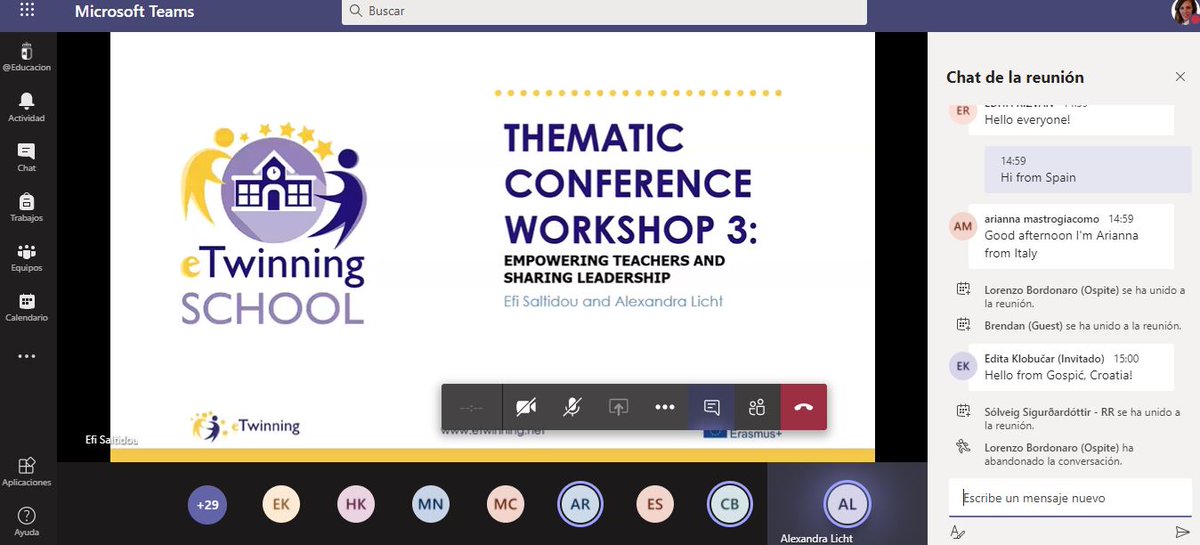 Thematic Conference workshop 3: Empowering teachers and sharing leadership with @clausberg, @Efi_Saltidou  and #AlexandraLicht. #eTwinning #eTwinningschoolsconference Ready for this. @eTwinning_es @eTwinningEurope @eu_schoolnet