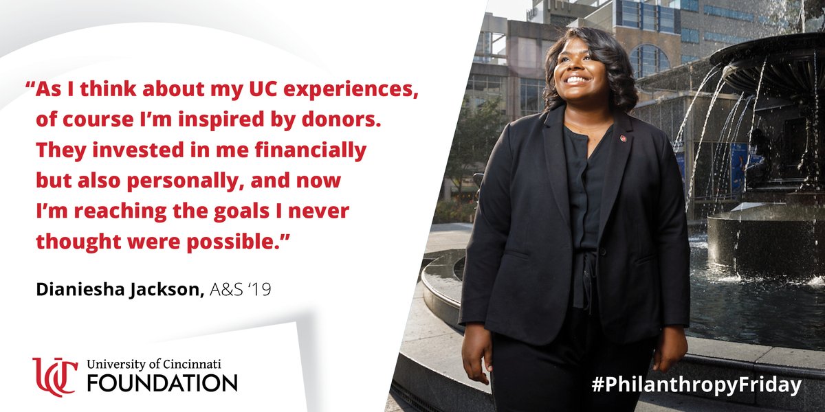 PeterL_Chapter6's tweet image. First-generation Bearcat and alumna Dianiesha Jackson says one word comes to mind when she thinks about @uofcincy – gratitude. on.uc.edu/3f5HkeB

#UCFirstGen #PhilanthropyFriday #NextNowUC