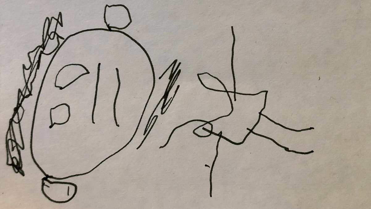 HadasThier's tweet image. School assignment: Draw what your mom would do if she had 5 minutes to herself?

My son: “Rest”

I feel so seen! 😭 And tired!
#SocialReproduction