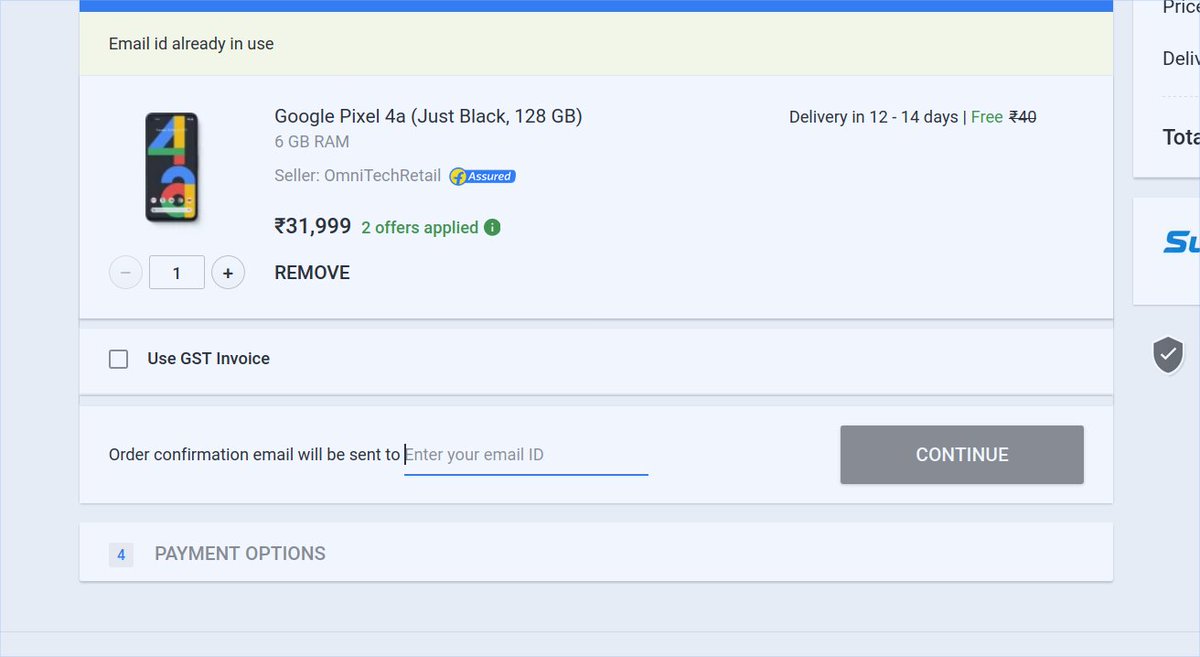 xhimanshuz's tweet photo. @flipkartsupport Level increased, now able to click on buy button. Still not in stock #pixel4A @GoogleIndia https://t.co/MbmBMwp4Wg