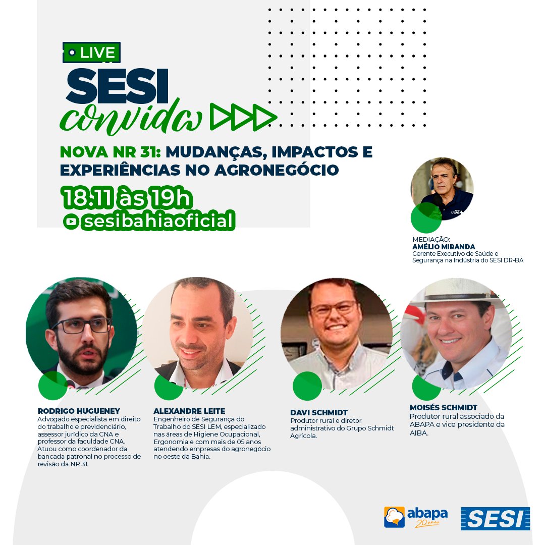 #SESIBahia #NR31 #Agronegócio #Agroindústria #Agro #NormaRegulamentadora #SESI #Bahia