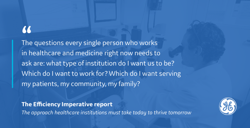 GEHealthCare's tweet photo. A new report on the approach healthcare institutions must take today, to thrive tomorrow. #IntelligentlyEfficient https://t.co/gI8iqn6Jjv https://t.co/aezcvIHg3K