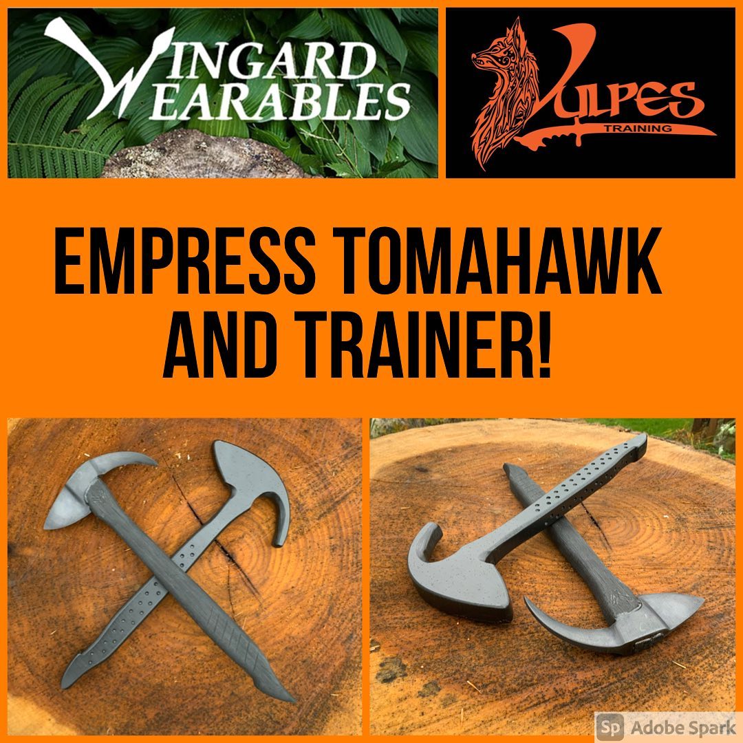 WingardWearable's tweet photo. We’ve teamed up with Vulpes Training for a special offer! Empress Tomahawk and trainer can be purchased together for $240, includes free US shipping and the conceal carry system for the live blade!
#closequartercombat #weaponsdaily #axe #axethrowing #selfdefense https://t.co/M7jBO9GutS
