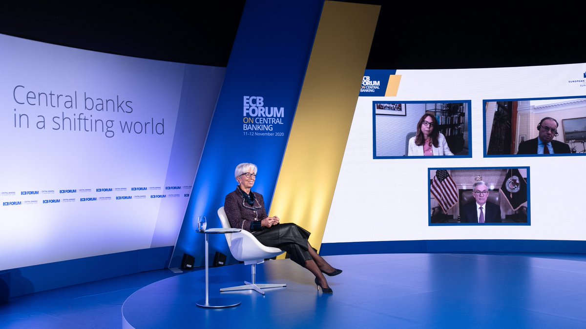 Lagarde's tweet image. Valuable discussions at this week’s #ECBForum on Central Banking. My thanks to all those who participated and who made this event happen.