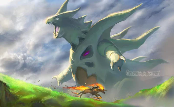 #LovelyLandscapes  #pokemon
巨大なポケモンがいる風景 