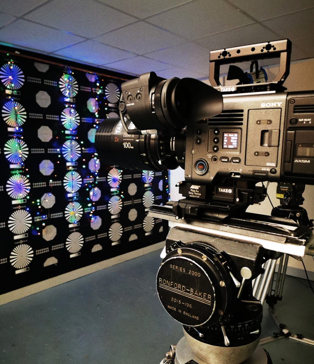 Take2FilmsUK's tweet photo. Testing, testing - a @SonyCineAltaEU Venice & @Cooke_Optics 100mm Anamorphic/i T2.3 set up in our test room
#cameraprep #cameratest #sonyvenice #cinematography https://t.co/14yW6rWLY4