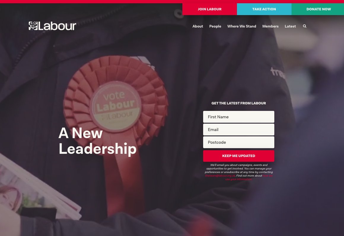 Notice at the top of the Labour Party website, it invites you to "Join Labour." And when you click, it asks you to pay monthly dues. And then they send you a membership pack with a membership card — and you're added to a local party that will be in touch with you.