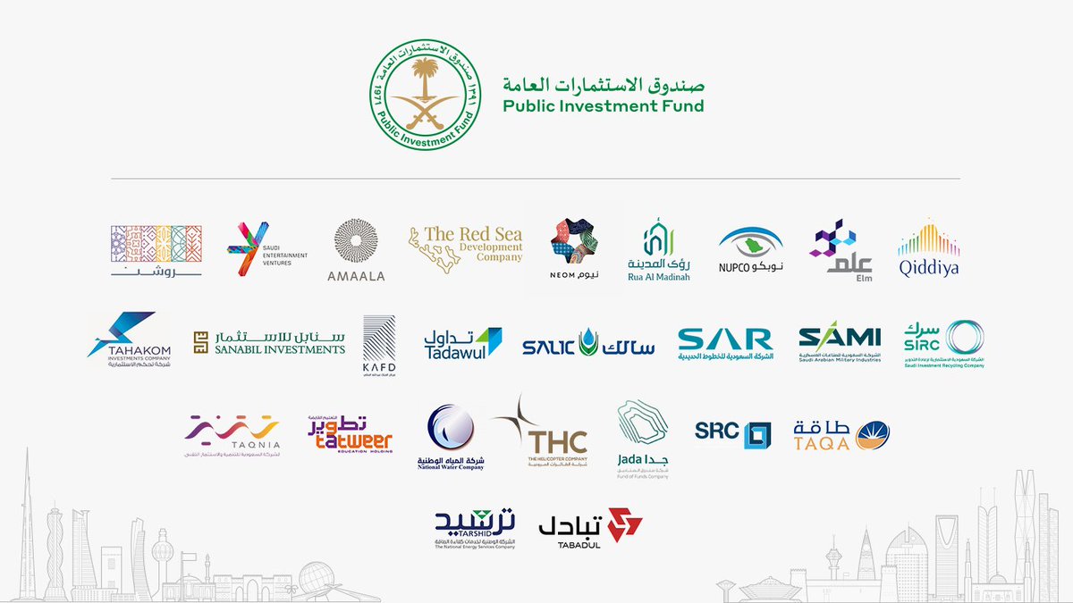  "  @PIFSaudi has become one of the main engines of the growth of our  #economy, & we have been able to double the size of the fund from SR560 B to more than SR1.3 trillion, with a steady pace towards achieving the goal of  #Vision2030 that the fund’s assets exceed SR7 trillion"