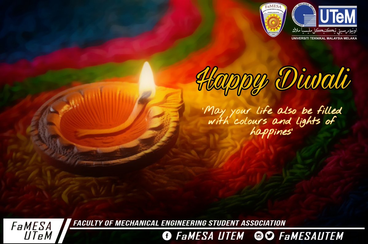FamesaUtem's tweet photo. Happy Deepavali 2020 &amp; Stay safe

Keep your social distance..
#KitaJagaKita #teamutem #famesautem #utem2020 #StaySafe #PKPPutem https://t.co/snNUp0DoEA