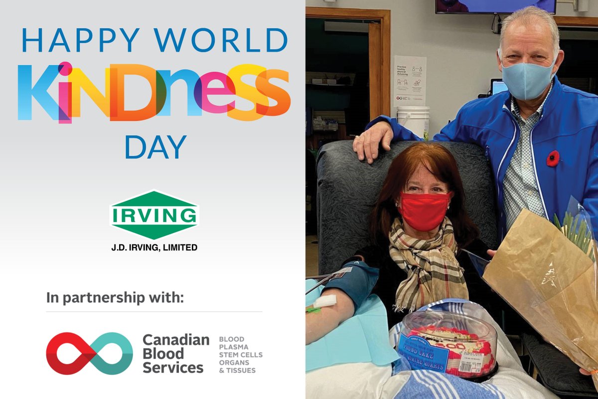 jdirvinglimited's tweet photo. We're celebrating our co-worker Kathy Mcguire who recently shared the gift of life in making her 300th plasma donation! Looking to spread some kindness? Go to @LifelineNB to learn how you can help spread kindness.
#snackKIND #CanadasLifeline #WorldKindnessDay https://t.co/31iDcpqahd