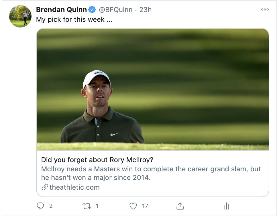 BFQuinn's tweet photo. #golfwriter https://t.co/nrUTytCV6X