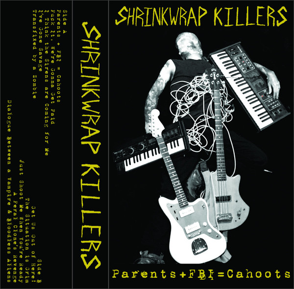 Shrinkwrap Killers; Parents + FBI = Cahoots. Drum machine found at a car boot sale, only one setting but who cares? Power through with riffs and thuggish vocals. There's a vein of dark humour running through this, sort of like Wall Of Voodoo and I quite like that about it.