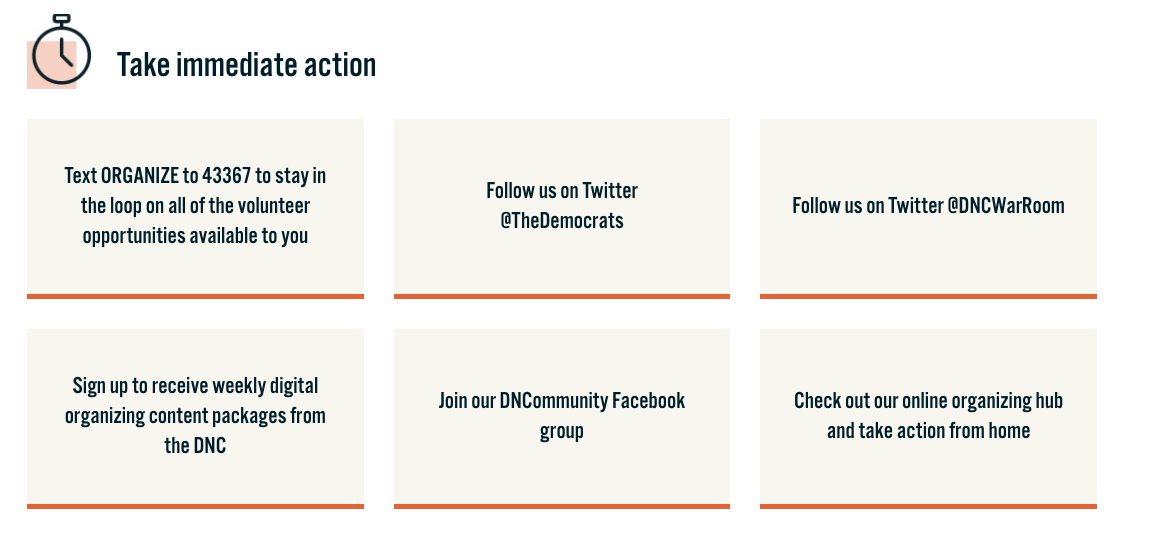 Compare to our Democratic Party where there is no explicit ask to join, no reference to joining a local group, no invitation to pay dues. I had to click 5 tiny links to get to the Virginia Dems page, at which point the "Get Involved" link was to sign up for an email list.