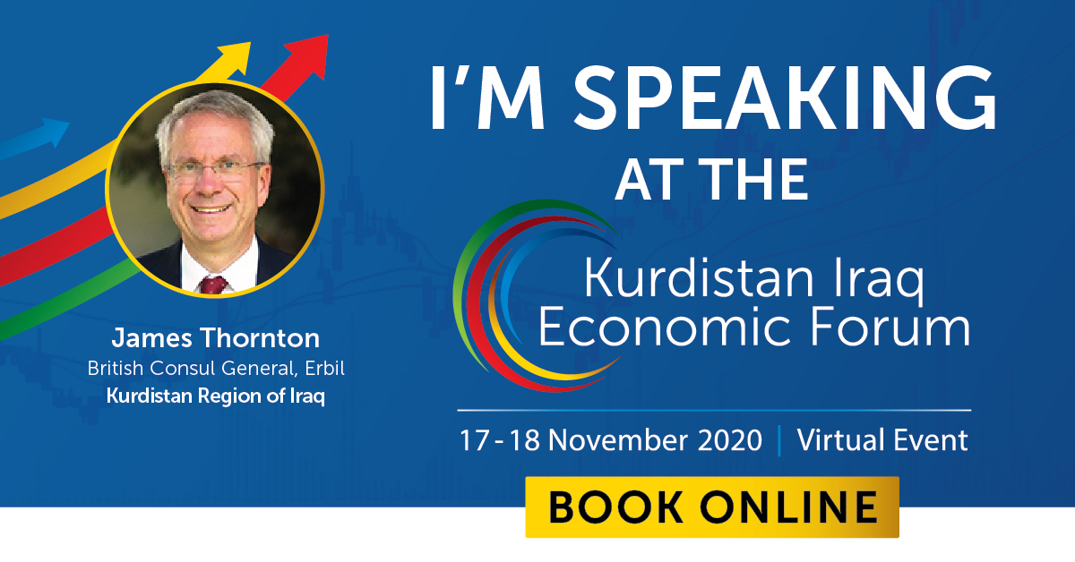 CWCIraq's tweet photo. Speaker Announcement 

James Thornton, British Consul General, Foreign and Commonwealth Office will be speaking at the #KurdistanForum on 17-18 November. 

Register online today: https://t.co/8Z5adcSbA1 https://t.co/5PG1lkevj1
