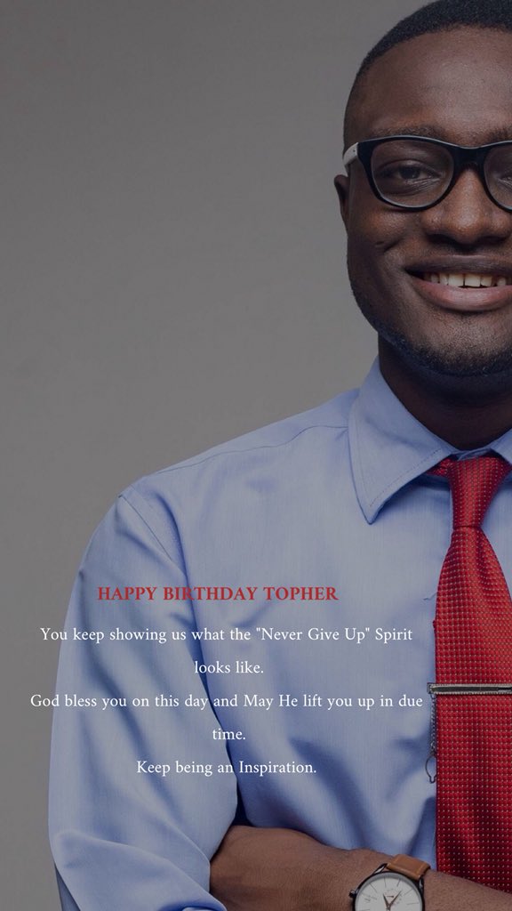 People4Topher's tweet photo. Happy birthday to our chief servant and Team lead @osofoba_topher . May God lift you up in due time. Your resilient spirit is worth emulating and We Love you❤️
#HopesAlive
#KeepTheFaith
#Goddream https://t.co/EvUCN6imR0
