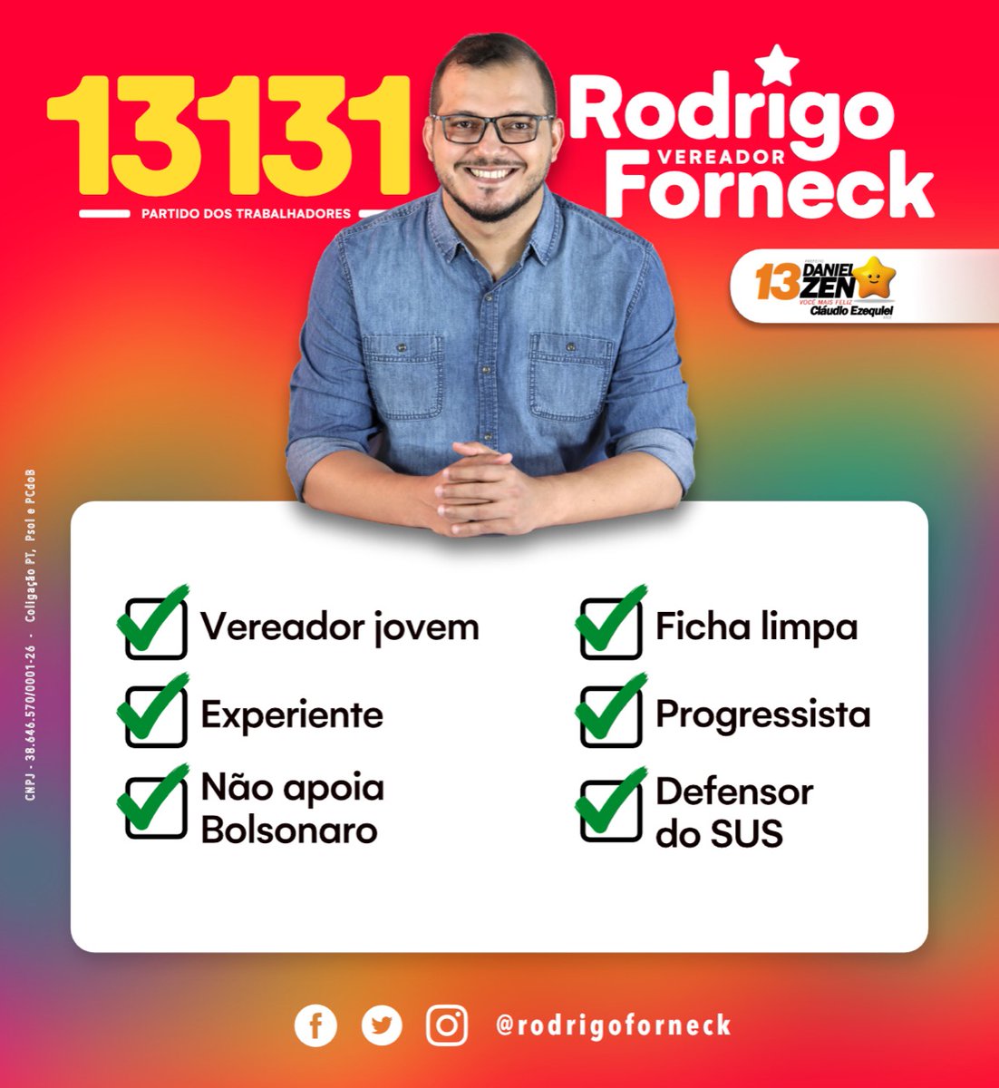 rodrigoforneck's tweet photo. A política requer trabalho e lado. Nós temos! ✊🏽
#rodrigoforneck13131 #danielzen13 #étempodesermoslivresfelizes #riobrancomaisfeliz https://t.co/eIwdKXLQMM