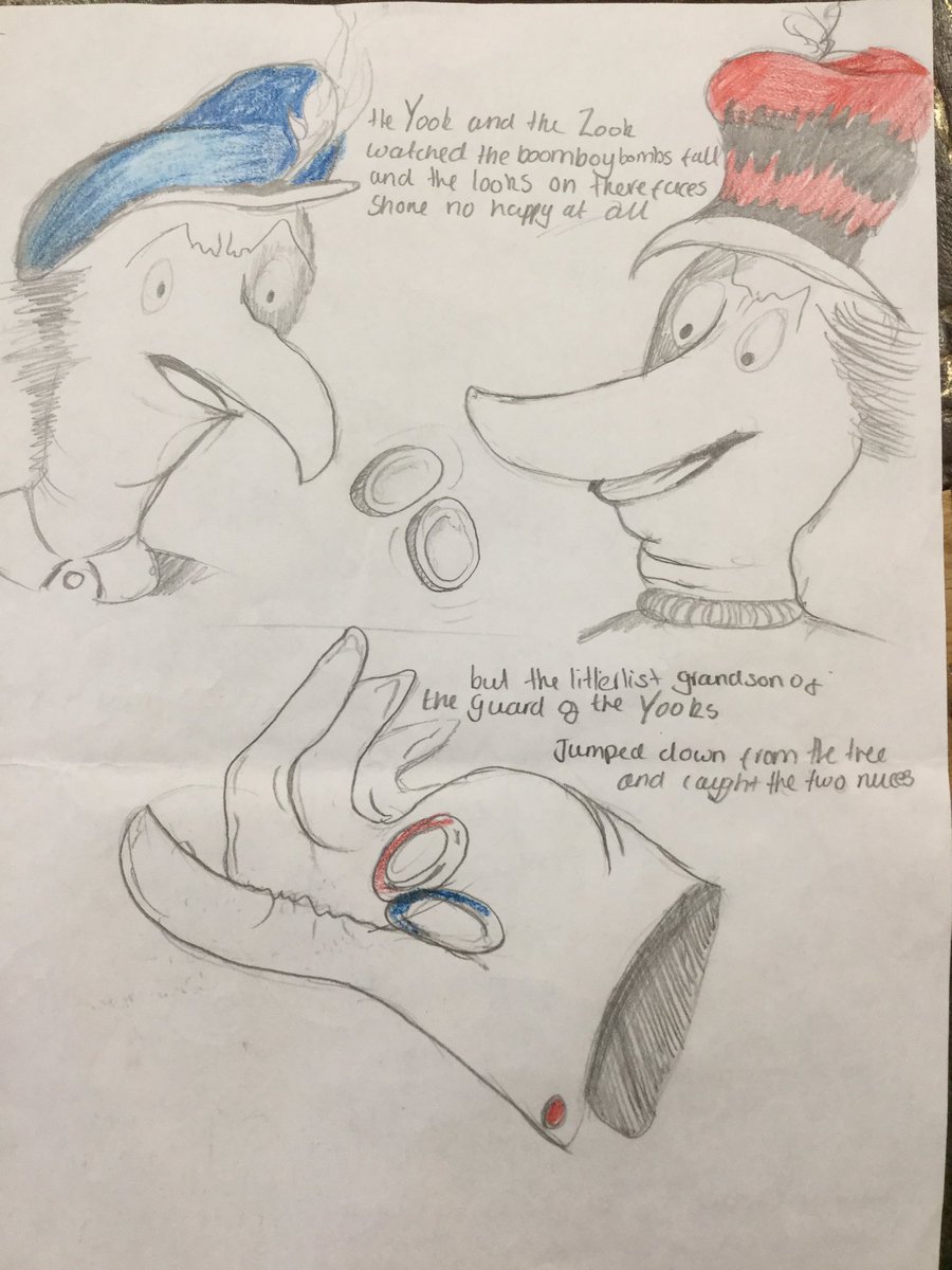 DunhurstEnglish's tweet photo. How would you  have the #Story end? Year 8 concluding in the style of @DrSeuss #peace #resolution #creative thinking https://t.co/0Dwx2LrRAl