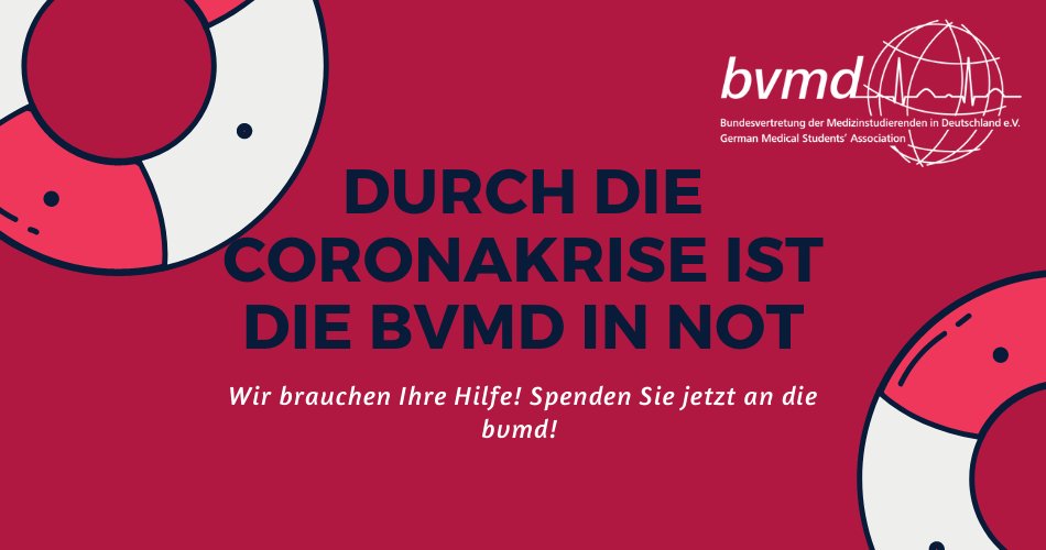 #COVID19 hat auch vor der bvmd nicht Halt gemacht. Die bvmd braucht Ihre Unterstützung zur Überbrückung dieser schwierigen Phase und um auch in Zukunft weiter als starke Stimme die Medizinstudierenden vertreten zu können!🗣️

Mehr Infos hier: betterplace.org/de/projects/85…