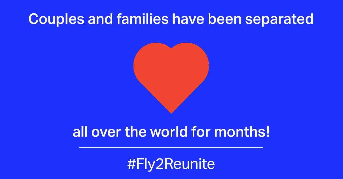 We can #Fly2Reunite safely! ❤️✈️

Pre-departure testing = the solution for govts to safely re-open borders.

#LoveIsEssential #LoveIsNotTourism