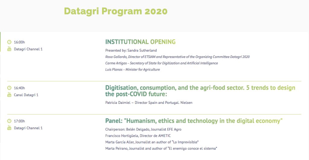 NielsenIQSpain's tweet photo. Nuestra directora @patriciadaimiel abrirá este lunes #Datagri2020 el foro de transformación digital del sector agroalimentario, hablando de las 5 grandes tendencias postcovid...Aquí te lo contaremos... https://t.co/QoCclUJNII https://t.co/LRnpR3AXV4