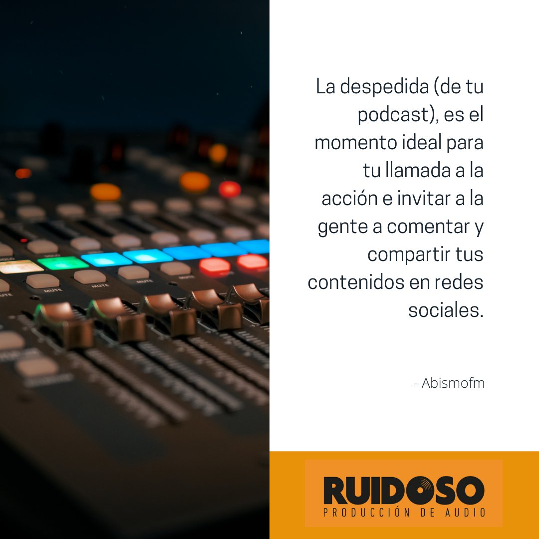 Ruidoso_Studio's tweet photo. ¿Quieres saber cómo armar tu programa de podcast? ✅ Pregunta por nuestros servicios 📧 

#podcast #producciondeaudio #estrategia #podcasting #ventas #marketingtips #digitalmarketing #marketingestrategico #emprendedores #pyme  #branding #empresas #negocios #marketing https://t.co/PIjtwzmamO