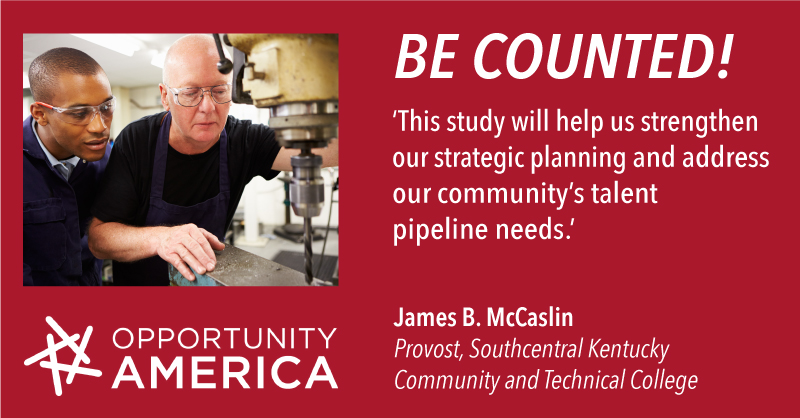 opp_america's tweet photo. Be counted! Help state and federal policymakers understand how community colleges are helping put Americans to work. Visit https://t.co/4p59hRZUdW to participate in a national study by @opp_america and @luminafound. #communitycollege https://t.co/XfG4H0rOKZ