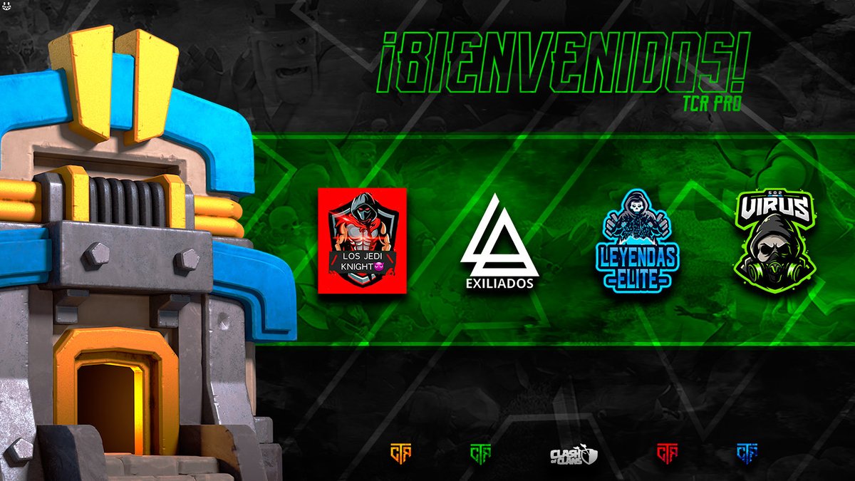 🟢 TCR | Pro 🟢 

🏅 Estos otros clanazos estarán con nosotros en esta tercera edición: <a href="/knightlos1/">los jedi knight and Tauros 😈</a> @LAExiliados <a href="/LeyendasElite/">🇨🇷LEYENDAS_ELITE🇨🇷</a> <a href="/Virus502gt/">Virus 502</a> sin duda fuertes contrincantes, que vienen a pelear por ser los nuevos campeones. 🏅 

28/32

#TCR3 🇨🇷 #ClashOfClans