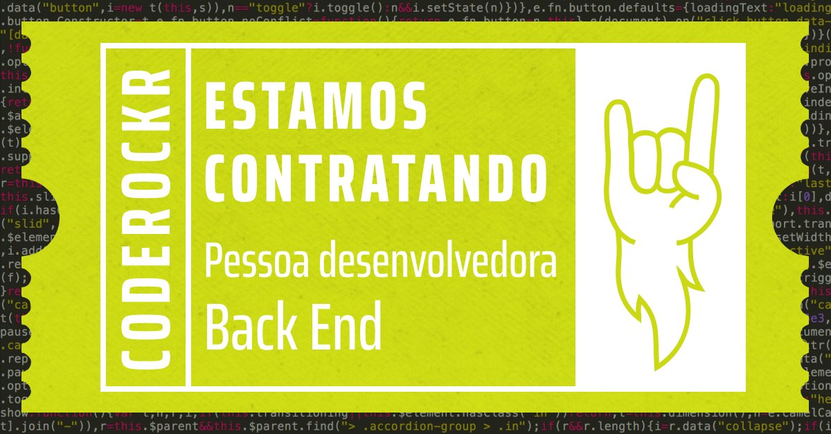 coderockr's tweet photo. Bom dia galera também estamos com uma vaga de Back End aqui na Coderockr e você pode ser nosso mais novo astro do rock. candidaturas no link: https://t.co/JPE0oT1LLZ https://t.co/3umTJZ0YHS