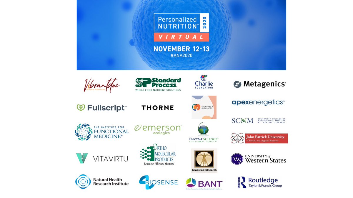 Thank you to our #ANA2020 exhibitors! The Personalized Nutrition 2020 Summit would not be possible without their support.