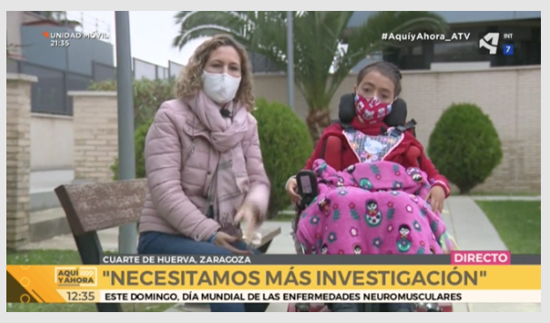 ImpulsaT_Lama2's tweet photo. Esta mañana Sara y Paula han contado en #AquiyAhora de @aragontv la necesidad de recaudar fondos para la investigación de distrofia muscular por déficit de merosina.
👉A partir del 49': https://t.co/QetPlak2Ta
🎈Colabora: https://t.co/JAPouQQAxC
#noshacevolar #distrofiamuscular https://t.co/Sr7HzExphd