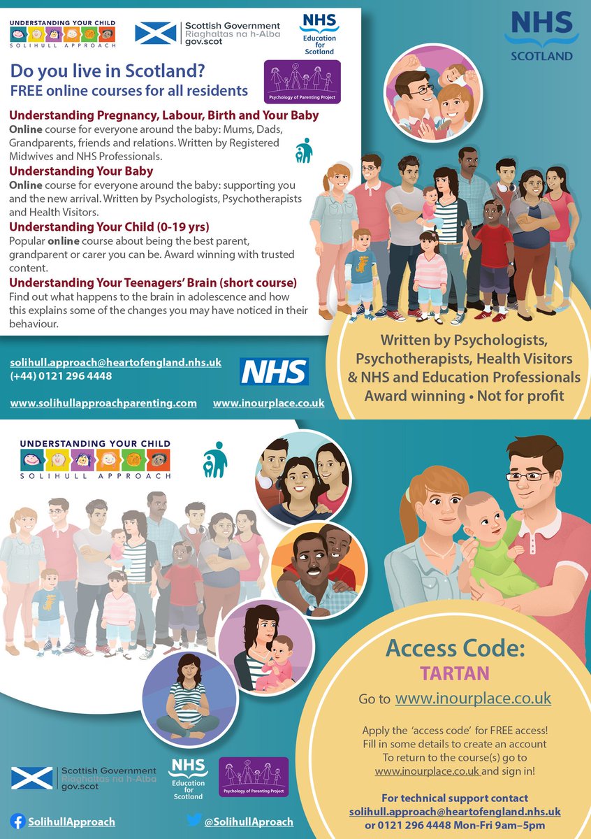 SkelmorlieSch's tweet photo. Free online courses for families in Scotland. Please see information below to see how to access & learn about child development & behaviour. #solihullapproach #childdevelopment #understandingyourchild #positiverelationships @NAC_FLT @SolihullAproach https://t.co/2wmk6p47h5