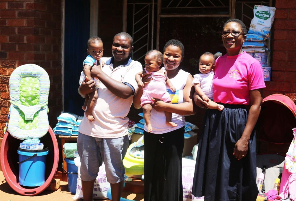 care_agape's tweet photo. Chengetayi Mpukuta-Nyambisi, delivered her triplets early this year during the lockdown period and we had the joy and privilege of reaching out to her to offer assistance after she had called in through our COVID19 Assistance Help Lines. #AgapeFamilyCare #LivelihoodsProgram https://t.co/vIftEVlssH