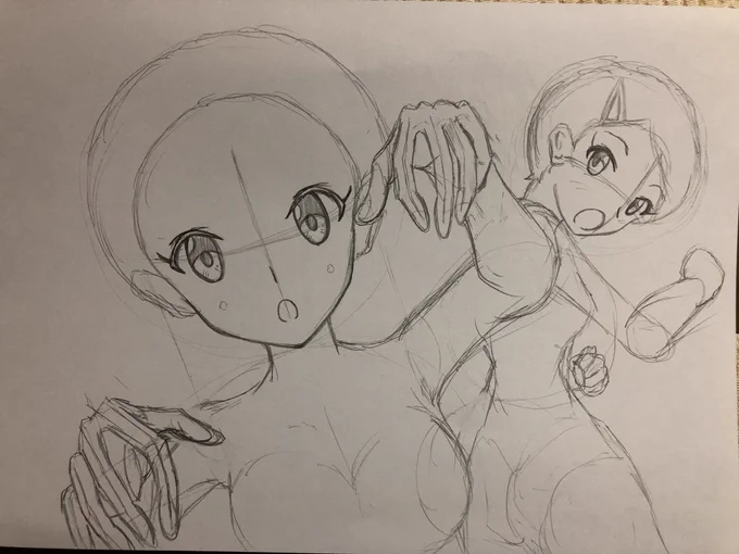 お絵描き進行中〜
どんな絵を描こうか考えるのは楽しいです(≧∀≦)  おやすみなさい? 