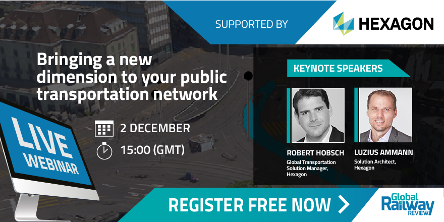 GlobalRailway's tweet photo. Register to our free webinar with @HexGeospatial https://t.co/X28qM3AOfe
Public transport networks are complex. Learn how Hexagon can help #public transportation organisations overcome various challenges & manage their #data, workflows and #transitnetworks. #digitilisation #rail https://t.co/kx3WH8UHOb