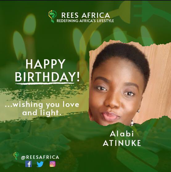 reesafrica's tweet photo. Join us in celebrating our Project Office Lead, Atinuke Alabi @Rennyunit. May this special occasion of your birthday spring great things for you. we appreciate every of your contributions to the Team

Happy birthday once again.

Love and light 💚 

#birthdays 
#millennial https://t.co/8nE6ah9MQZ