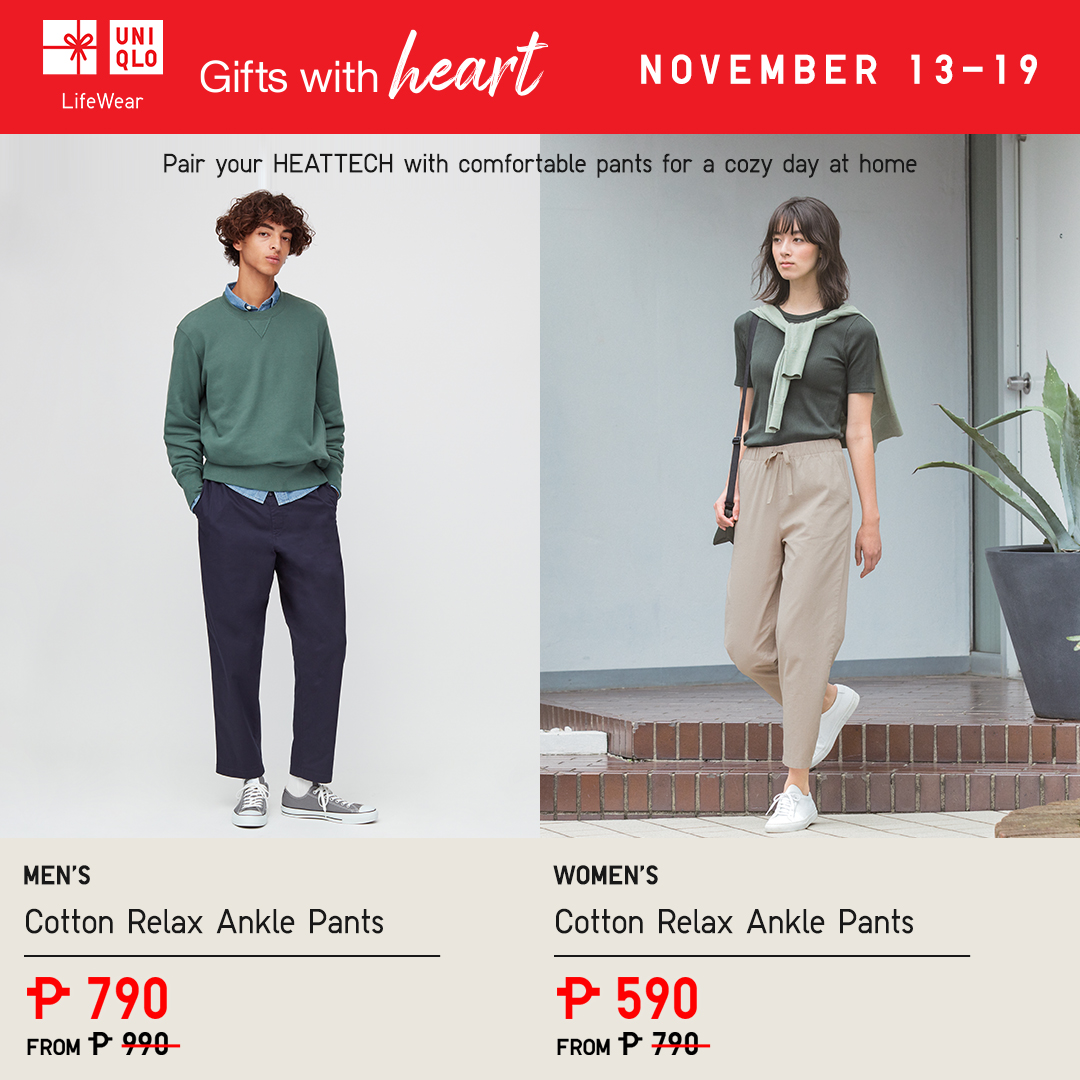 UNIQLO Philippines on X: Keep warm, keep comfortable. Pairing our HEATTECH  with your go-to lounge pants make staying at home extra cozy. Gift this to  yourself or your loved ones. Shop now